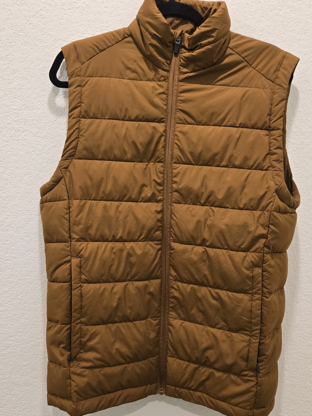 St. John's Bay Men's Quilted Puffer Vest - Mustard Brown